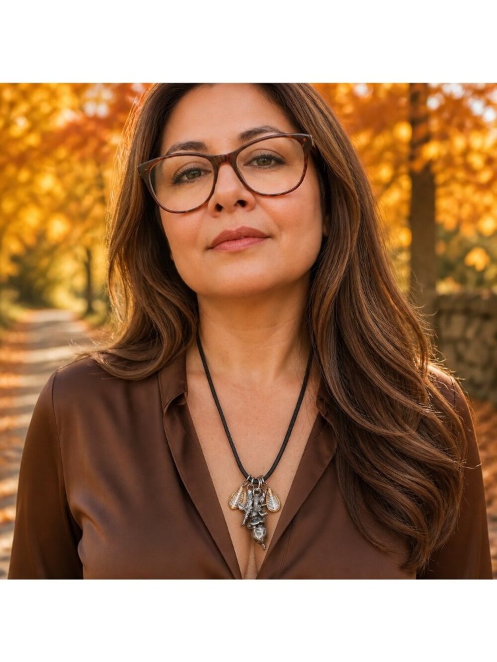Hand-Cast Silver Acorn Pendant Necklace with Golden Leaf Charms